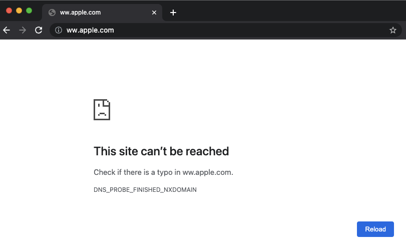 apple dns error on ww domain